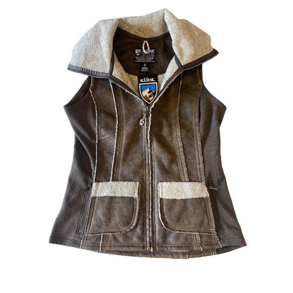 NWT Kuhl Women's LARGE Dani Sherpa Vest Brown MSRP$219 New - Picture 4 of 17